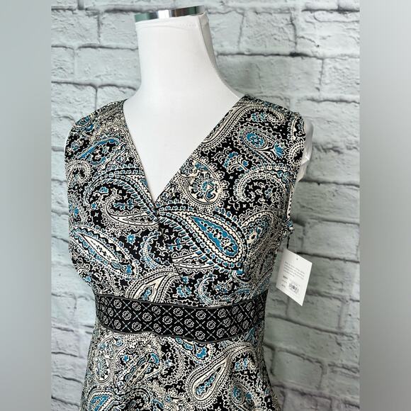 Croft and borrow sleeveless paisley A line dress size 10 petite new with tag - Picture 2 of 10